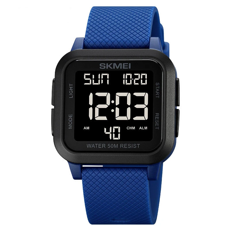 SKMEI Square Large Screen Men Sports Electronic Watch Waterproof Watch Night Light Digital Wrist Watches, Suitable For Boys And Girls, Birthday Gift (image for) SKMEI Square Large Screen Men Sports Electronic Watch Waterproof Watch Night Light Digital Wrist Watches, Suitable For Boys And Girls, Birthday Gift